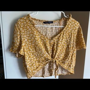 Floral knotted crop top